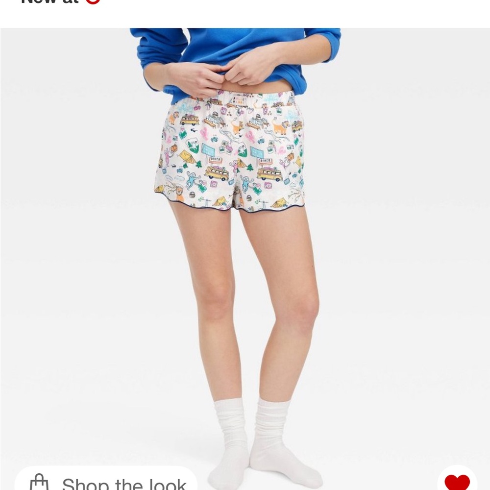 Women’s Roadtrip Poplin Boxer Shorts Blue/Yellow/Pink - Roller Rabbit x Target - Picture 2 of 3